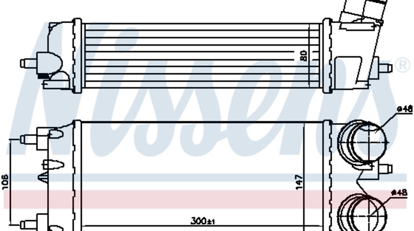 Intercooler FORD B-MAX, ECOSPORT, FIESTA VI, KA+, TOURNEO COURIER B460, TRANSIT COURIER B460 1.5D 1.6 d dupa 2010