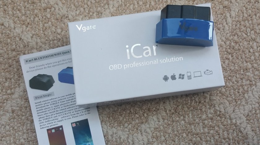 Interfata diagnoza Vgate iCar 3 Bluetooth OBDII OBD2 ELM327 pt. Android iOS PC