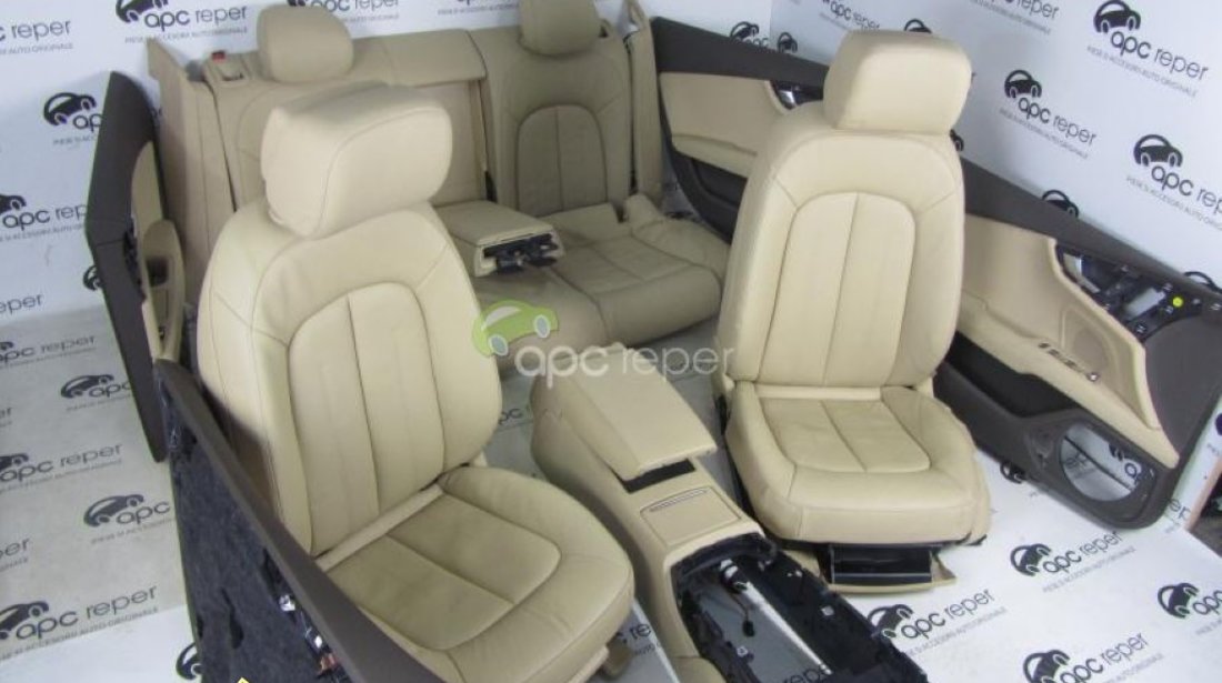 Interior Audi A7 4G8 Piele Bej/Crem, Scaune Piele Incalzite Originale, 2.000 km