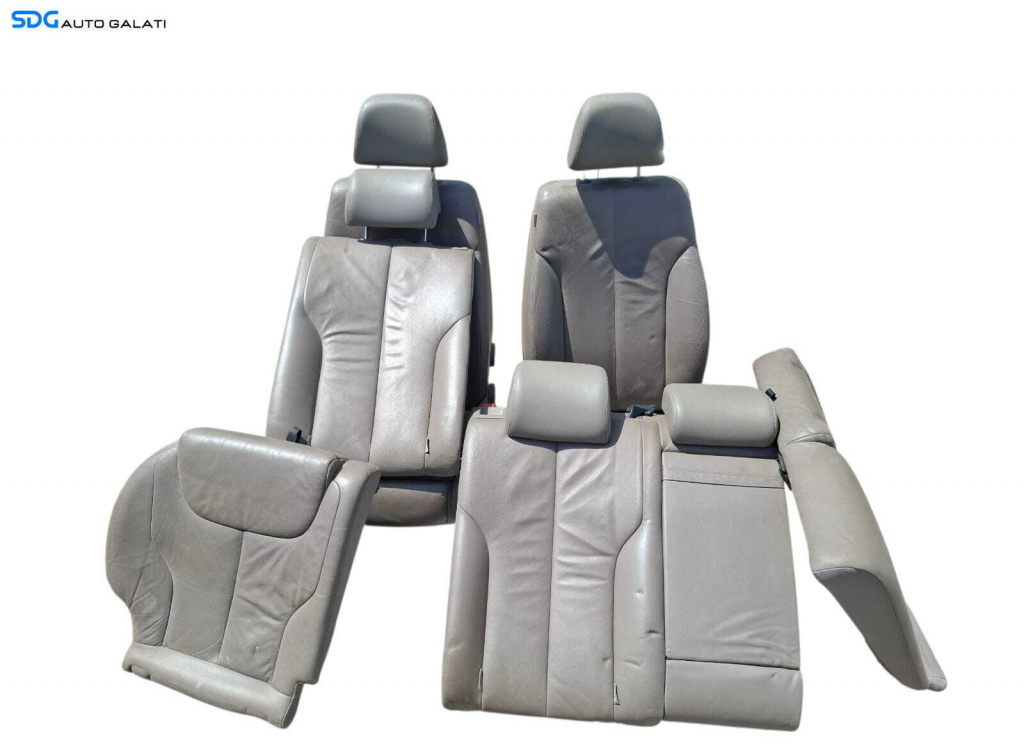Interior Complet Scaun Scaune Stanga Dreapta Fata Sofer Pasager Piele Neagra cu Rabatare Bancheta Spate cu Sezut Spatar Volkswagen Passat B6 2005 - 2010 [LC1614]