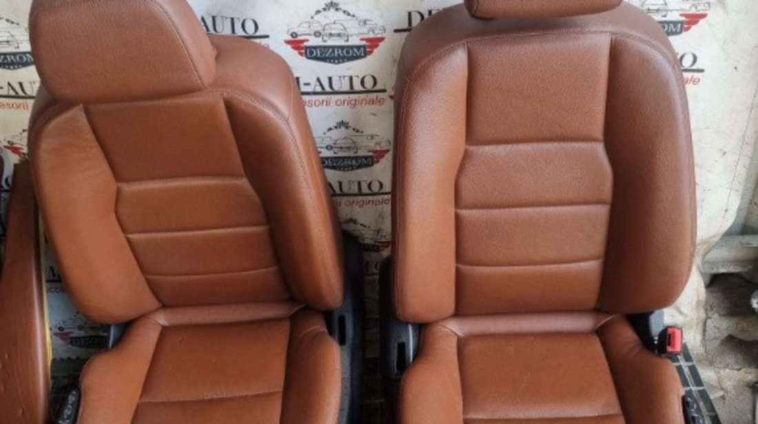 Interior crem piele complet (scaune active, stalpi, plafon negru, fete usi) Mercedes-Benz W204 C-Class Break