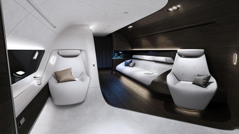 Interior de avion proiectat de Mercedes-Benz Style