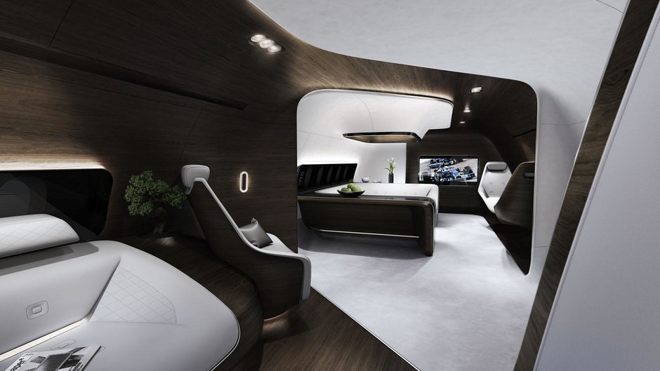 Interior de avion proiectat de Mercedes-Benz Style