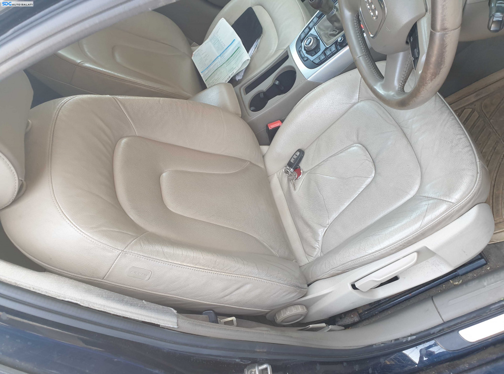 Interior Piele Crem cu Incalzire Scaune Fata Stanga Dreapta si Bancheta Spate Sezut Rupt cu Spatar Audi A4 B8 Berlina Sedan 2008 - 2015 [K4649] [K4650] [K4651]