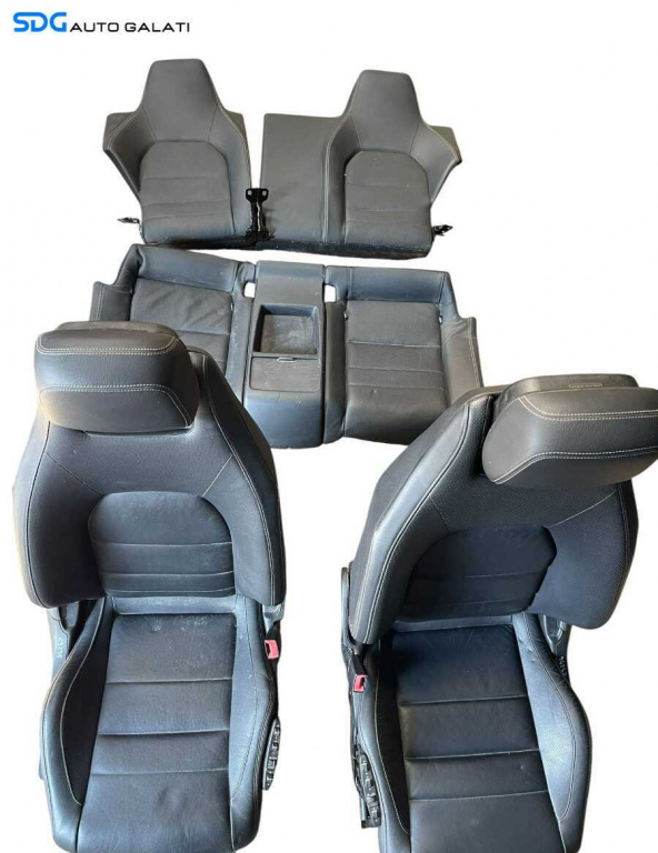 Interior Piele Neagra cu Incalzire Scaune Fata Stanga Dreapta Bancheta Sezut cu Spatar Mercedes Clasa E Class W207 A207 C207 Coupe Cabrio E180 E200 E220 E250 E300 E320 2009 - 2016 [C9295] [C9296] [C9297]