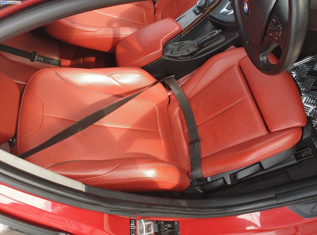 Interior Piele Rosie Scaun Scaune Stanga Dreapta Fata FARA Incalzire si Bancheta cu Spatar Fara Rabatare BMW Seria 3 F30 Berlina Sedan 2011 - 2019 [K1157]