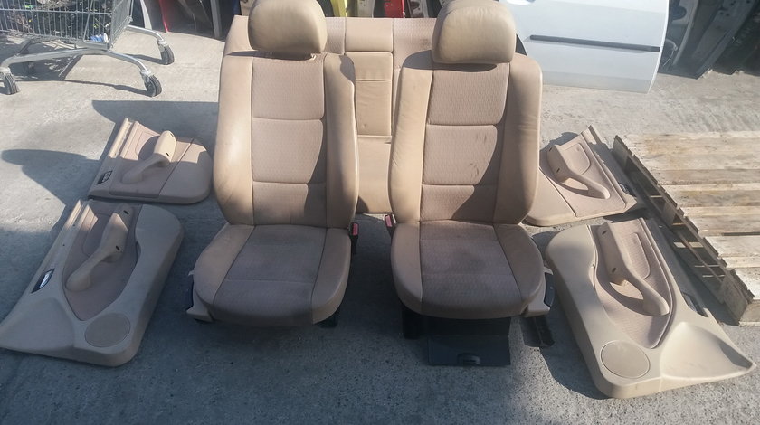 Interior piele/textil crem, BMW Seria 3 E46, caroserie Sedan, fabr. 2001