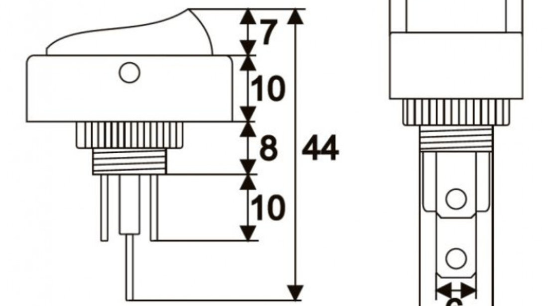 Interupator Basculant 1 Circuit 20A-12VDC OFF-ON Cu Led Verde 09047ZO