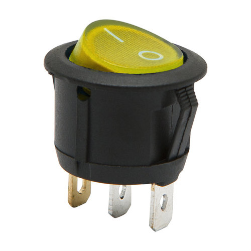Interupator basculant1 circuit6A-250VON-OFFlumini de galben 09085YE