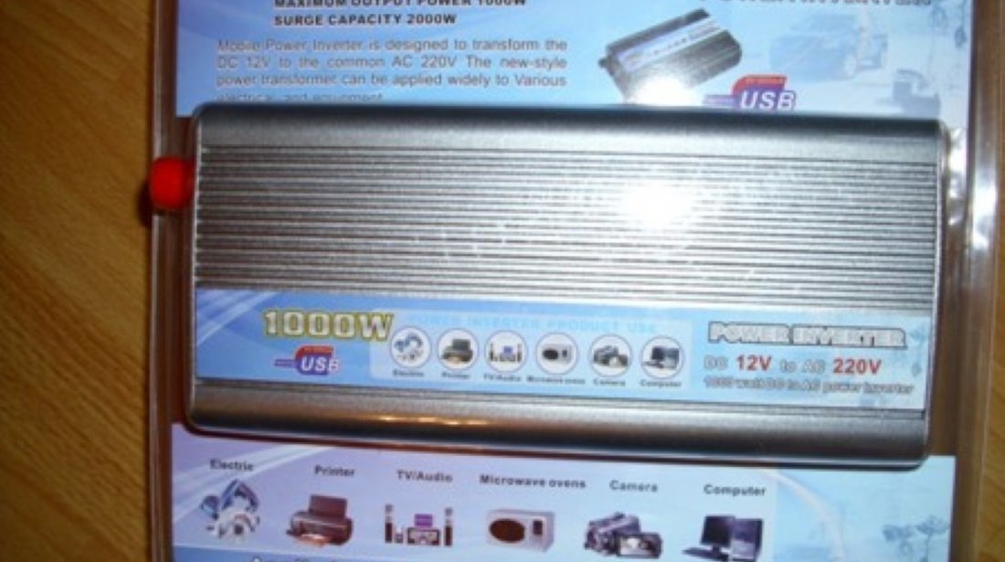 INVERTOR AUTO 1000W CU USB 190 LEI