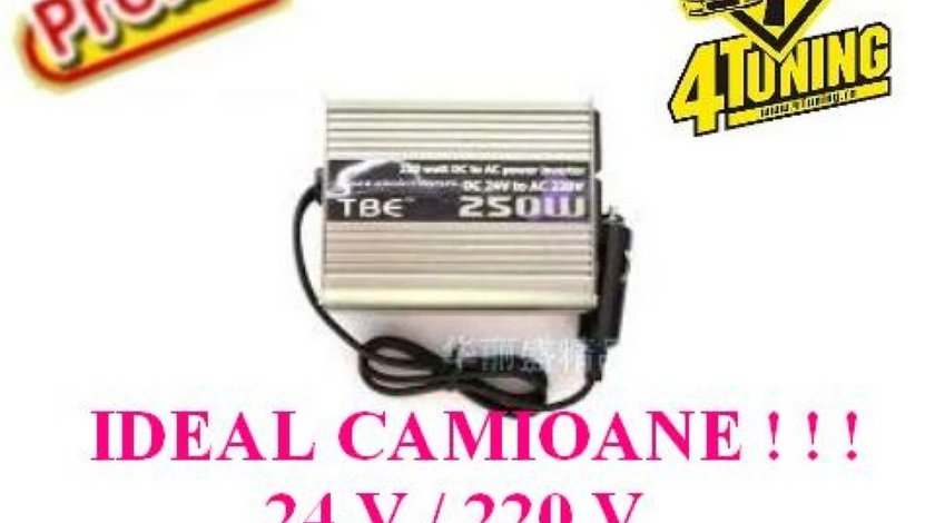 INVERTOR AUTO 250W LA 24V PENTRU TIRURI!!!100 LEI