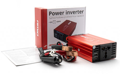 Invertor Convertizor De Tensiune Amio 12V/220V 300W/600W 2xUSB PI03 02470