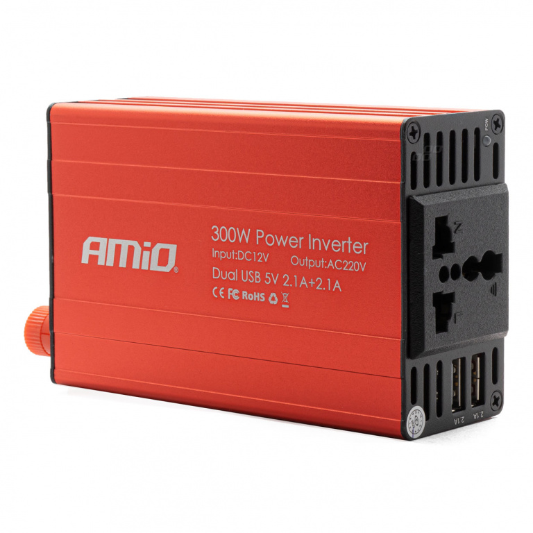 Invertor Convertizor De Tensiune Amio 12V/220V 300W/600W 2xUSB PI03 02470