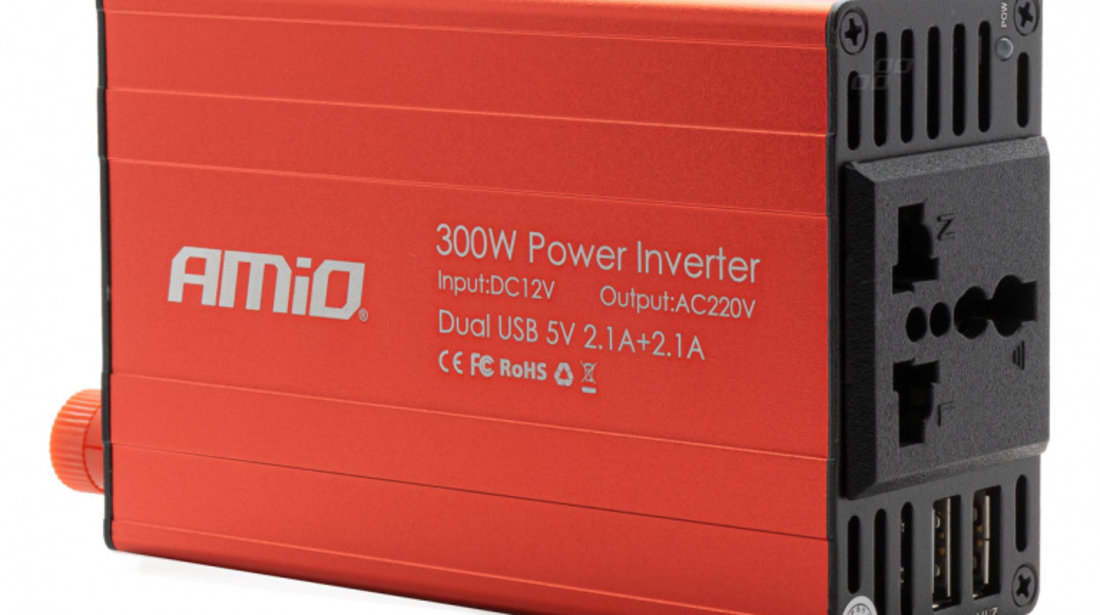 Invertor De Putere Amio 12v/220v 300w/600w 2xusb Pi03 02470