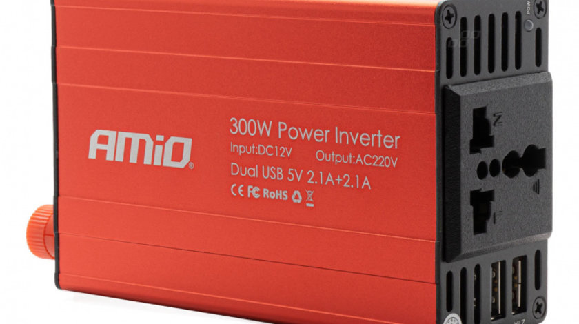 Invertor De Putere Amio 12v/220v 300w/600w 2xusb Pi03 02470