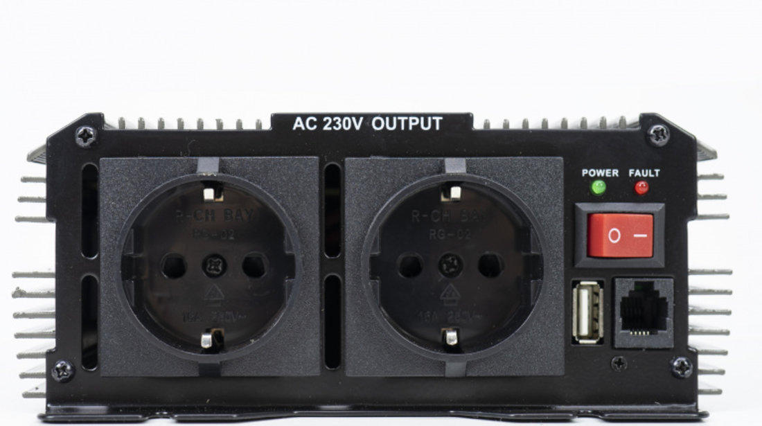 Invertor de tensiune AlcaPower by President 1000W 24V-230V, sinusoida modificata, port USB PNI-ACAL407