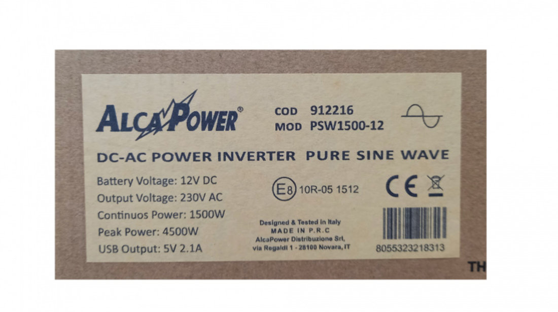 Invertor de tensiune AlcaPower by President 1500W 12V-230V Sinus Pur, port USB, intrare telecomanda PNI-ACAL608