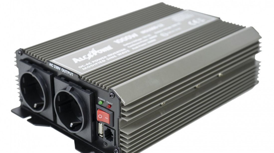 Invertor de tensiune AlcaPower by President 1500W 12V-230V, sinusoida modificata, port USB PNI-ACAL216