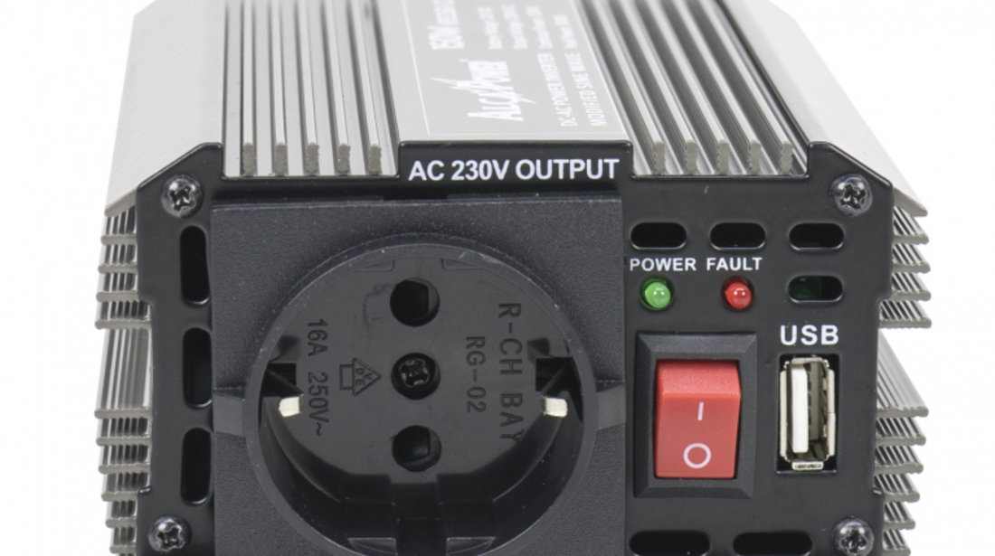 Invertor de tensiune AlcaPower by President 150W 12V-230V, sinusoida modificata, port USB PNI-ACAL202