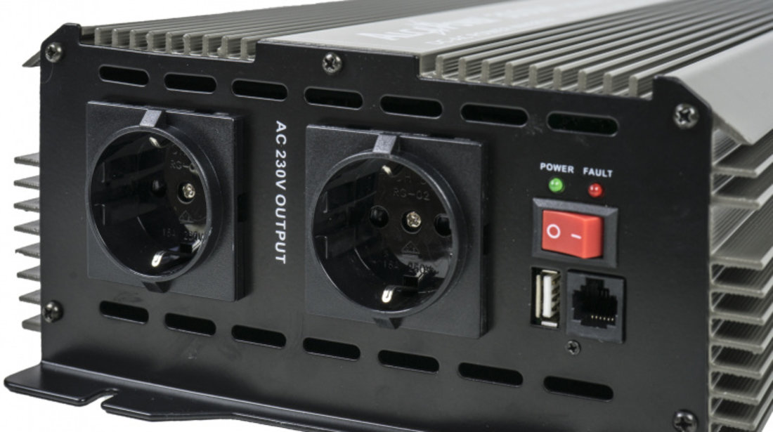 Invertor de tensiune AlcaPower by President 3000W 12V-230V, sinusoida modificata, port USB PNI-ACAL231