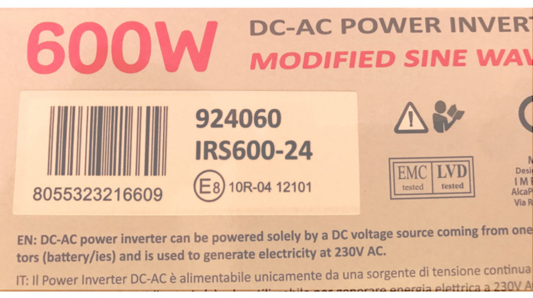 Invertor de tensiune AlcaPower by President 600W 24V-230V, sinusoida modificata, port USB PNI-ACAL405