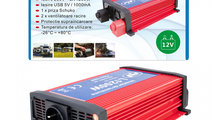 Invertor de tensiune PNI L1200W alimentare 12V ies...