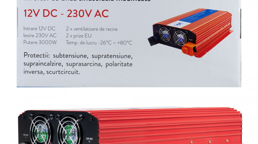 Invertor de tensiune PNI L3000W alimentare 12V iesire 230V PNI-H3000W12