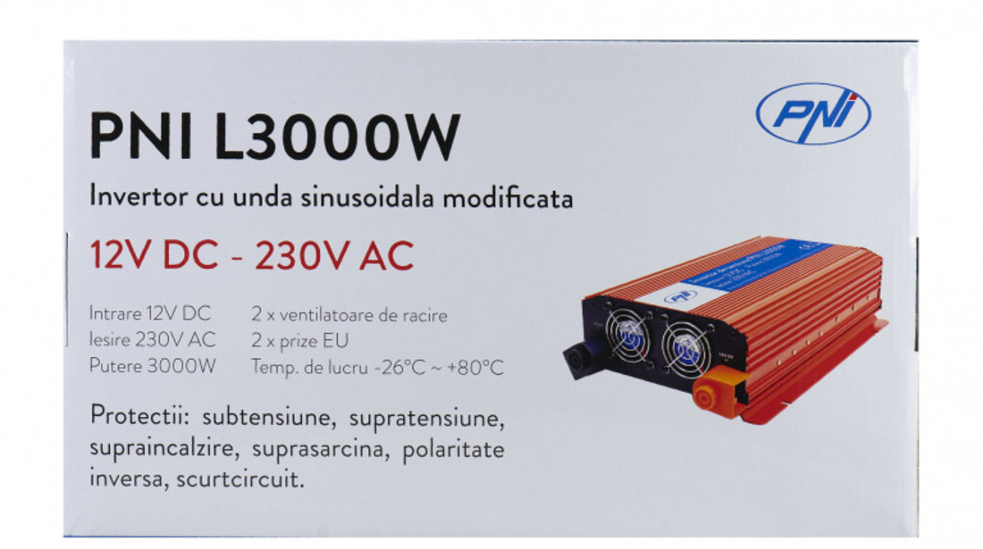 Invertor de tensiune PNI L3000W alimentare 12V iesire 230V PNI-H3000W12