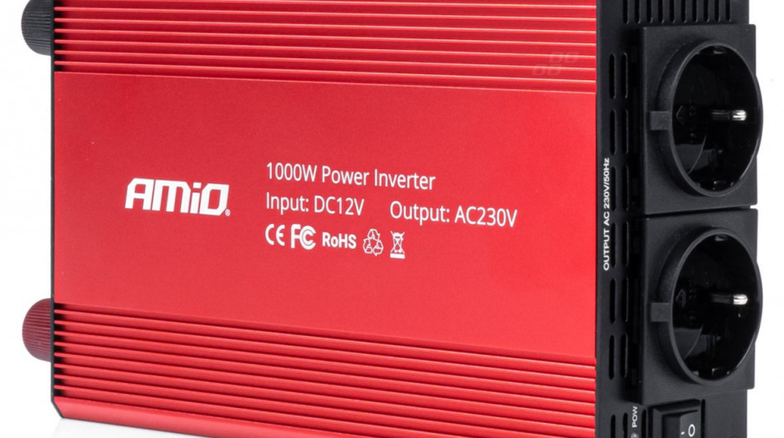 Invertor Tensiune 12V-230V 1000W Amio 03283