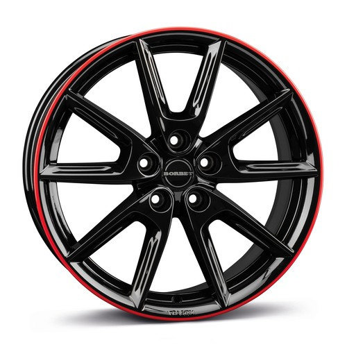 Janta aliaj Borbet LX18 8.0x18 5x112 ET40 BGRR - Black Glossy Rim Red