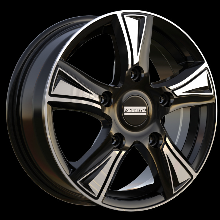 Janta aliaj FONDMETAL PRO1 (8500) GLOSSY BLACK MACHINED CB71.1 5/118 16X6.5 ET60