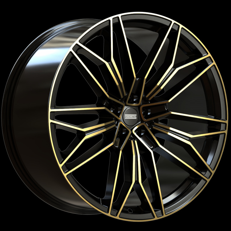 Janta aliaj FONDMETAL STC-23 11.5x23 5x112 ET47 BLACK CLEARCOAT GLOSSY GOLD MACHINED
