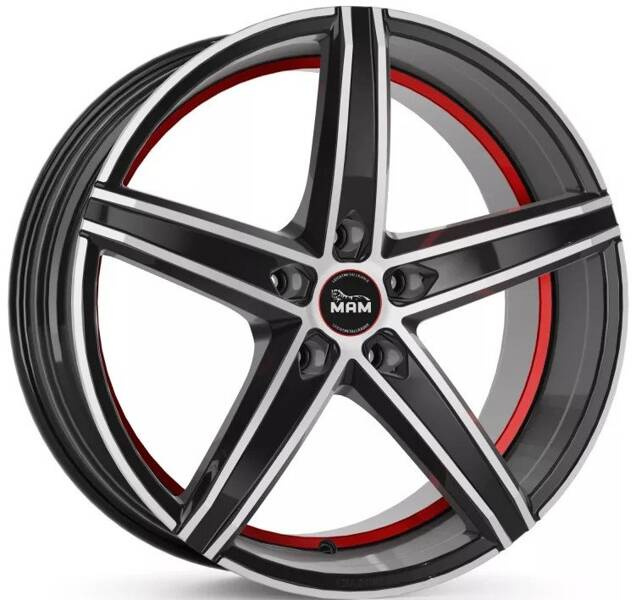 Janta aliaj MAM Leichtmetallräder OX-18 8.5x19 5x120 ET35 BFPRI - Black Front Polished Red Inside