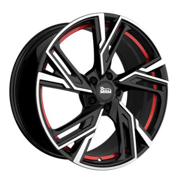 Janta aliaj MAM Leichtmetallräder RS5 6.5x16 4x108 ET37 BFPRI - Black Front Polished Red Inside