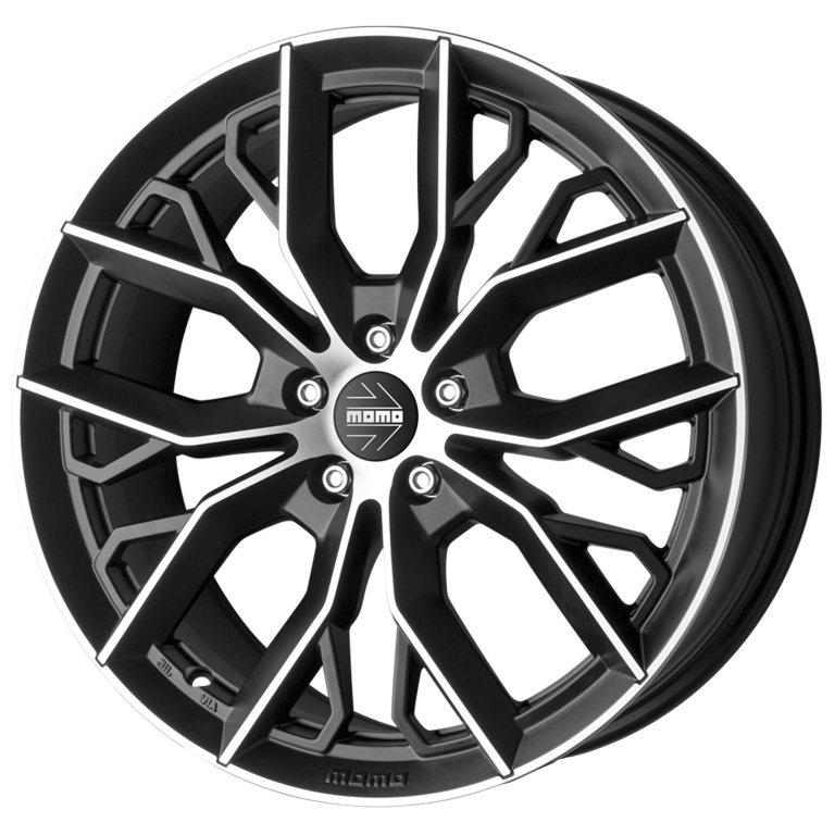 Janta aliaj MOMO MASSIMO Matt Black Polished CB79.6 5/112 17X7.5 ET40