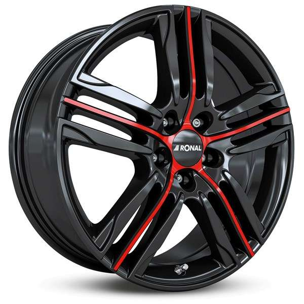 Janta aliaj Ronal R57 MCR - Jetblack-Red Spoke CB82 5/114.3 18X7.5 ET45
