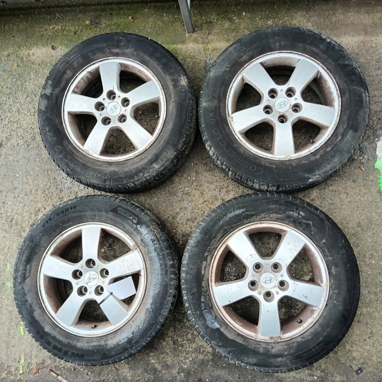 Janta Aliaj Set Hyundai Tucson (Jm) 2004-2010 R16 5X114.3 Anvelope Vara Anvelope Stare Buna