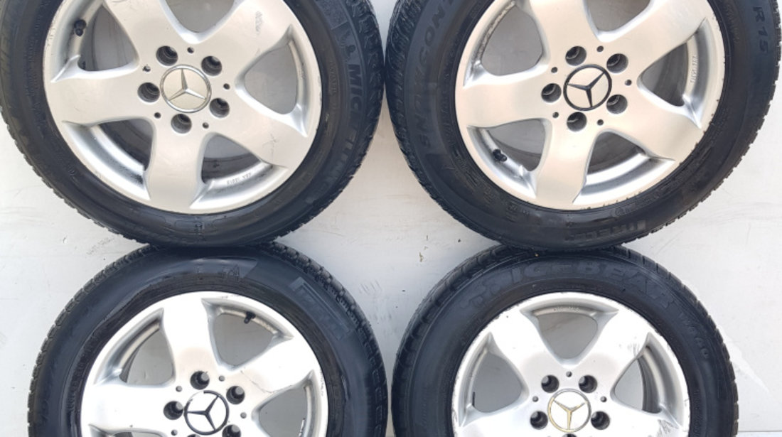 Janta Aliaj Set R15,5x112,Anvelope Iarna,Anvelope Uzate Mercedes-Benz A-CLASS (W168) 1997 - 2004 Motorina