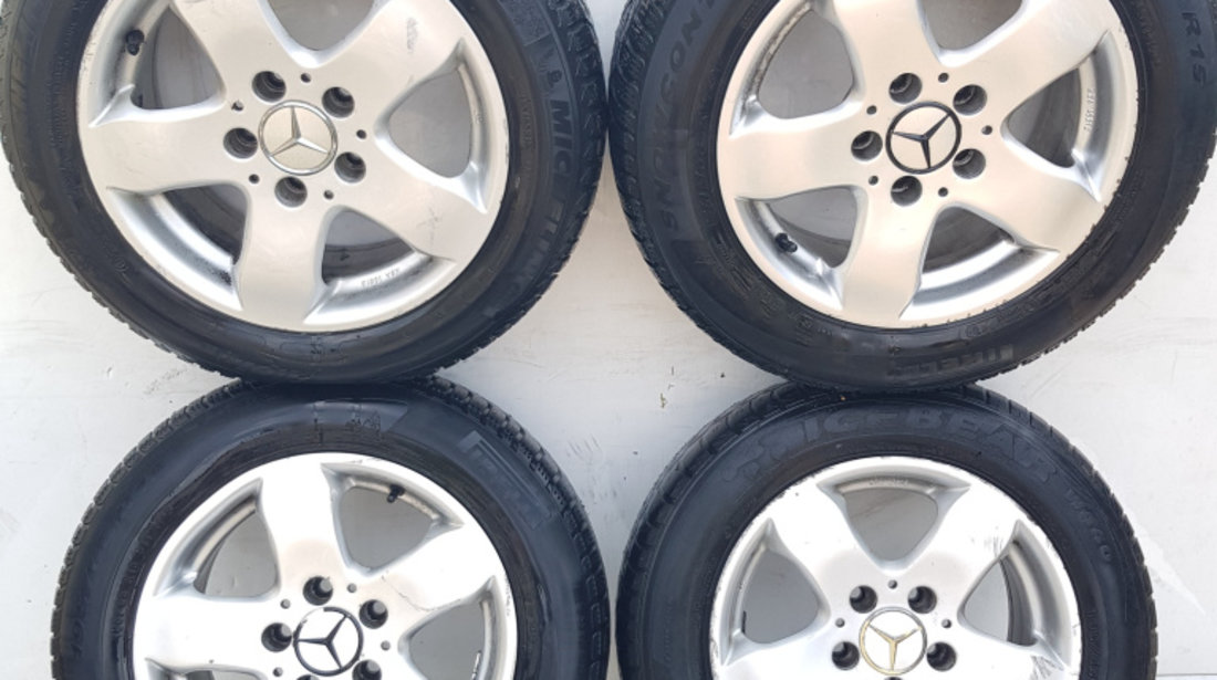 Janta Aliaj Set R15,5x112,Anvelope Iarna,Anvelope Uzate Mercedes-Benz A-CLASS (W168) 1997 - 2004 Motorina