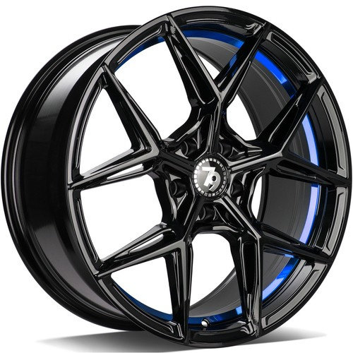 Janta aliaj seventy9 SCF-B BGBIL - Black Glossy Blue Inner Lip CB72.6 5/120 18X9.0 ET35