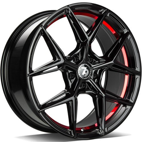 Janta aliaj seventy9 SCF-B BGRIL- Black Glossy Red Inner Lip CB72.6 5/120 19X9.5 ET35