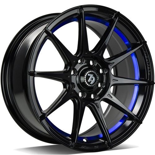 Janta aliaj seventy9 SCF-F 7.0x15 4x100 4x114.3 ET35 BGBIL - Black Glossy Blue Inner Lip