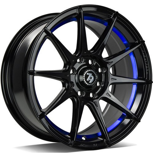 Janta aliaj seventy9 SCF-F 7.0x15 4x100 4x114.3 ET35 BGBIL - Black Glossy Blue Inner Lip