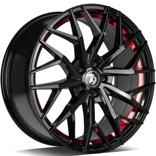 Janta aliaj seventy9 SV-C BGRIL- Black Glossy Red Inner Lip CB66.5 5/112 18X8.0 ET30