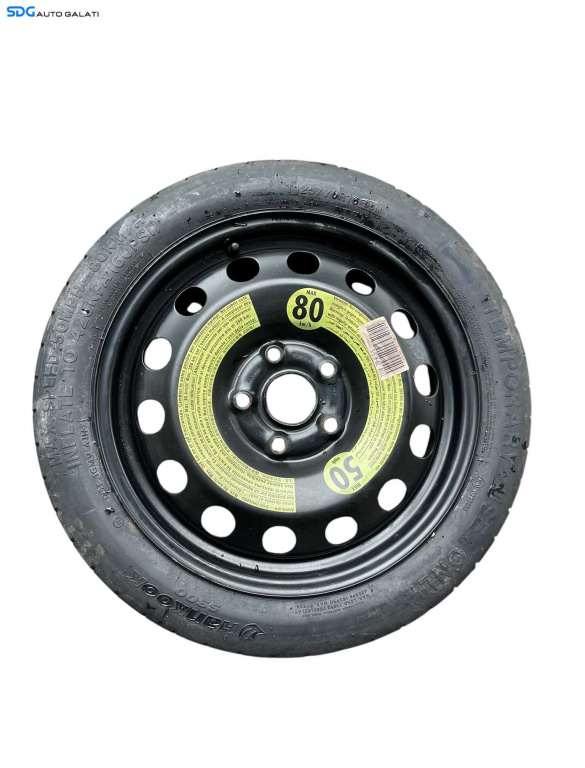 Janta Roata Rezerva Slim 5x112 T125 70 R16 16 3,5Jx16 H2 ET25,5 Volkswagen Golf 5 2004 - 2008 Cod 1K0601027S 1K0601027AL [B4223]