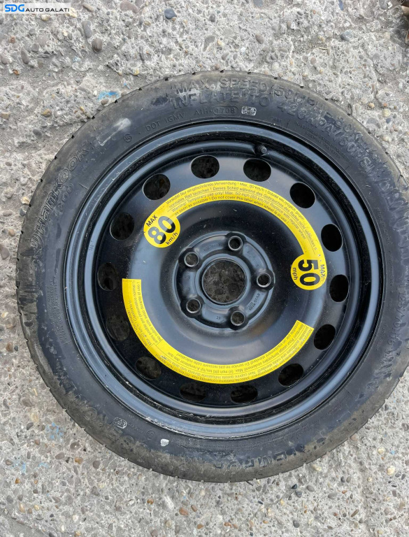 Janta Roata Rezerva Slim 5x112 T125 70 R16 16 3,5Jx16 H2 ET25,5 Skoda Superb 2 2008 - 2015 Cod 1K0601027F [B3176]