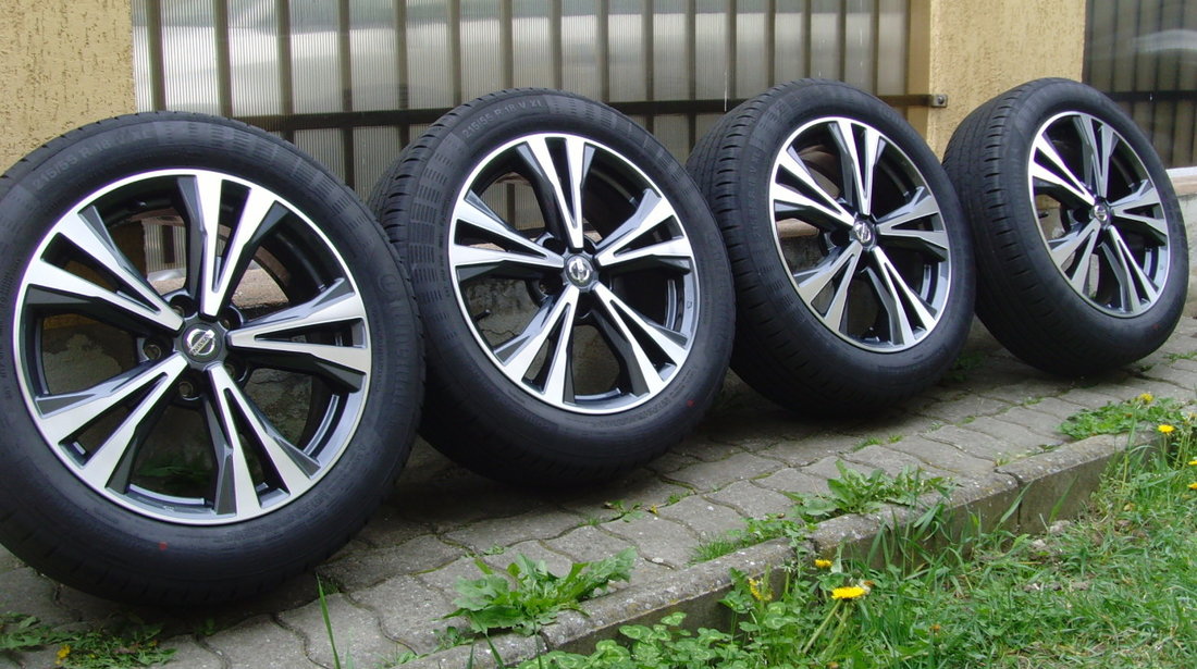 Jante 5x114,3 pe 18 originale Nissan Qashqai din 2019/anvelope vara noi 215/55R18 Conti EcoContact 5