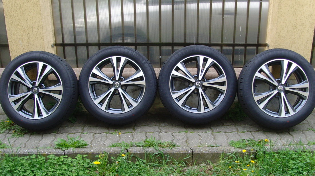 Jante 5x114,3 pe 18 originale Nissan Qashqai din 2019/anvelope vara noi 215/55R18 Conti EcoContact 5