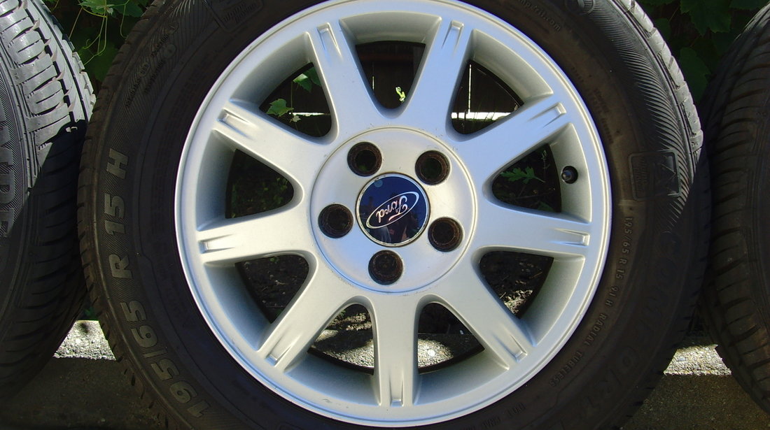 Jante aliaj 5x108 pe 15 originale Ford Focus 2,C-Max,TransitConect +anvelope vara ca noi 195/65 R15