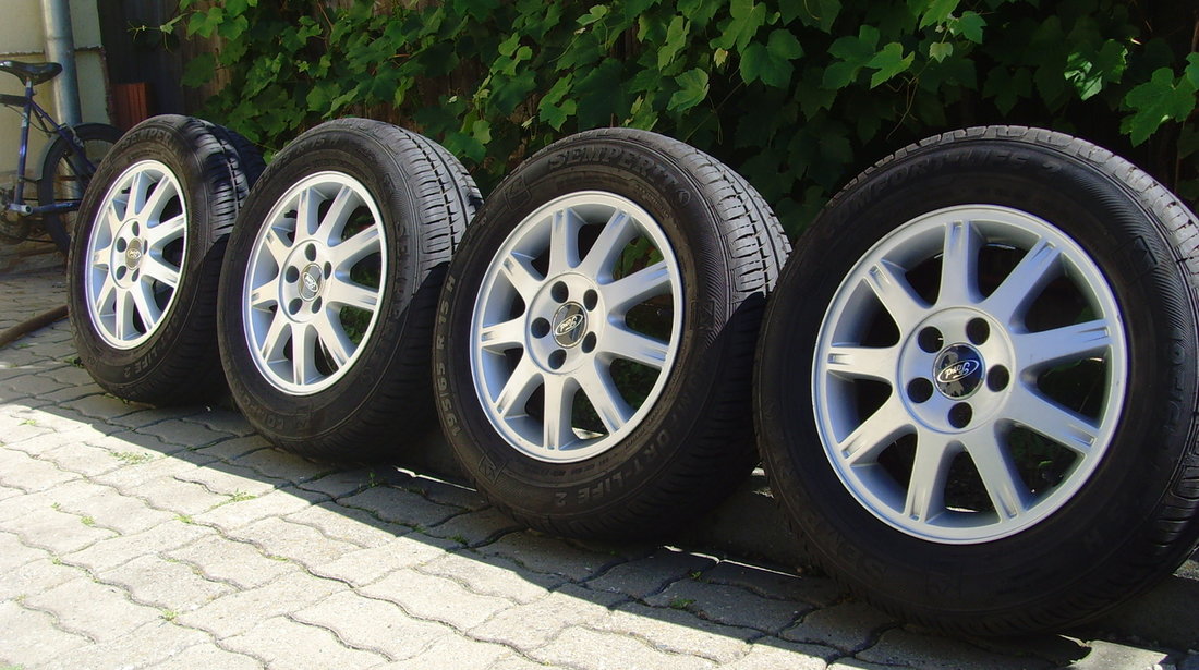 Jante aliaj 5x108 pe 15 originale Ford Focus 2,C-Max,TransitConect +anvelope vara ca noi 195/65 R15